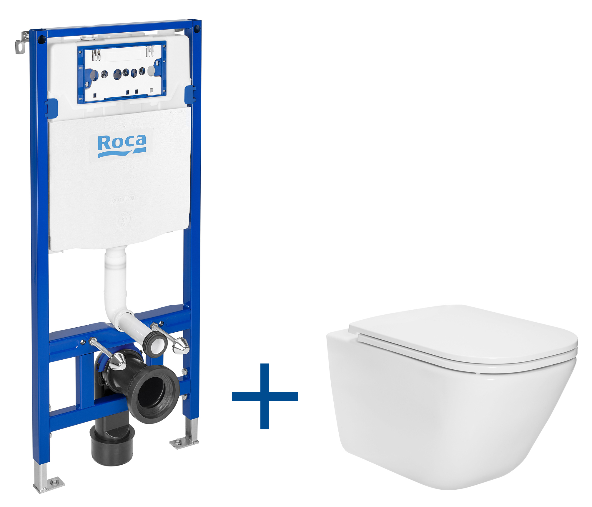 Roca Gap Round set toiletpot met toiletbril en frame A893105900