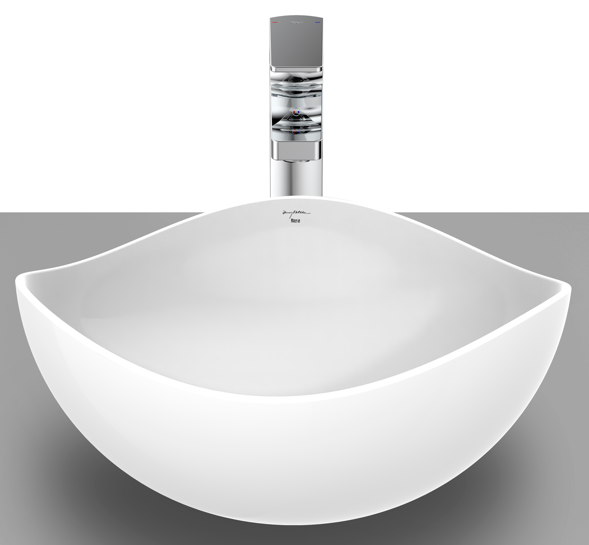 Roca Ohtake wastafel 38x38 cm opbouw wit glans A327A15S00