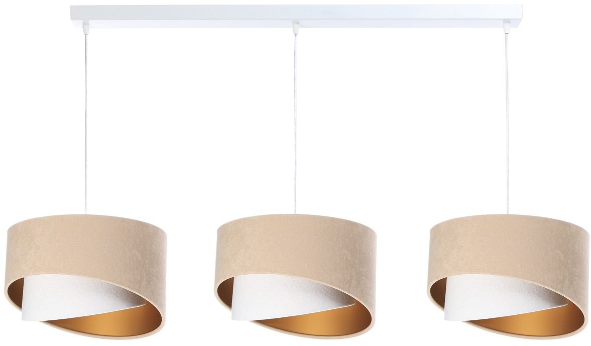 BPS Koncept Galaxy hanglamp 3x60 W wit-gouden-beige 060-L3-018