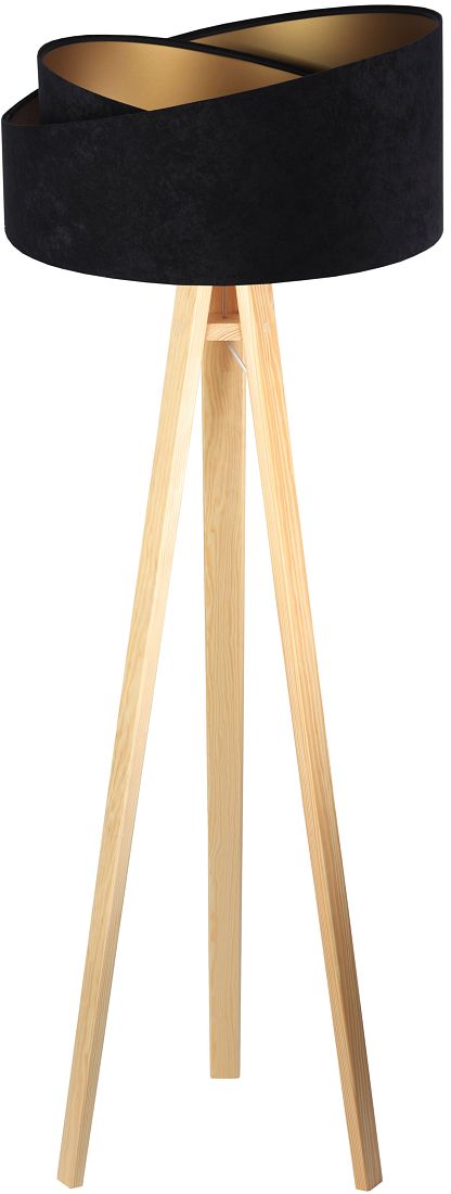 BPS Koncept Galaxy staanlamp 1x60 W zwart-gouden-hout 060P-009