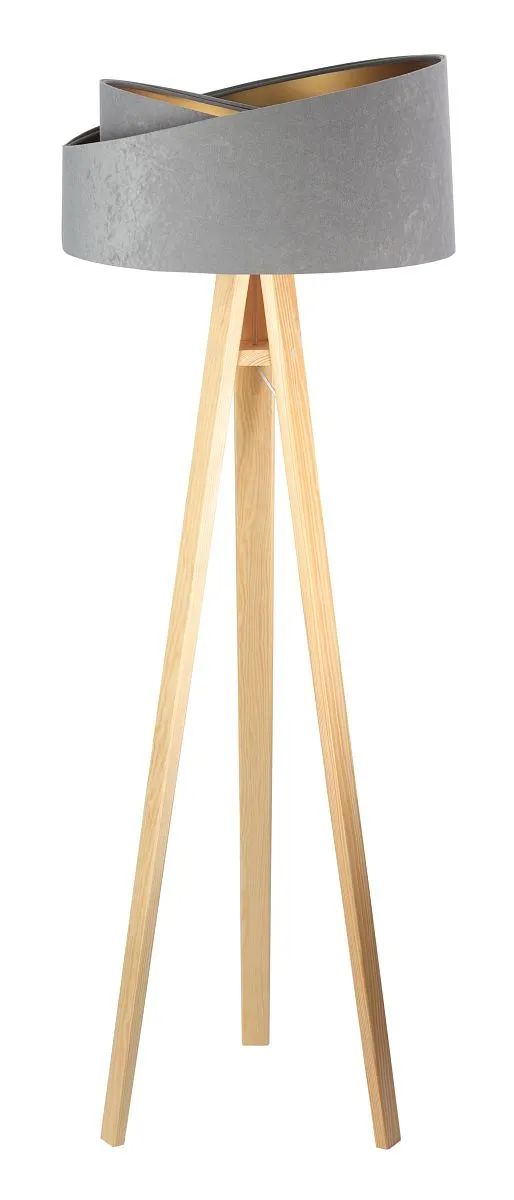BPS Koncept Galaxy staanlamp 1x60 W grijs-hout-zilveren 060P-014