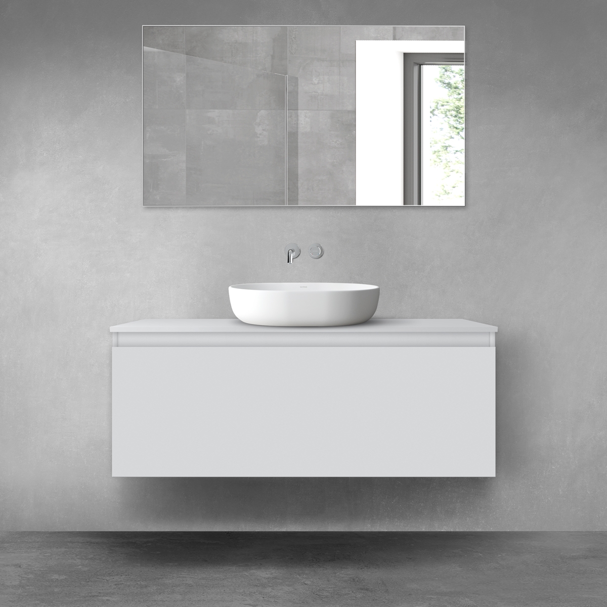 Oltens Vernal kast 120x45.6x47 cm hangend onder de wastafel grijs 60016700