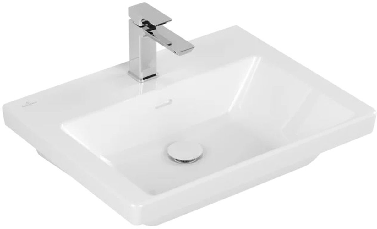 Villeroy & Boch Subway 3.0 wastafel 60x47 cm rechthoekig meubel wit glans 4A706F01