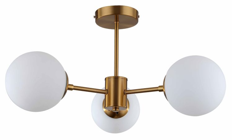 Light Prestige Roma plafondlamp 3x40 W wit-gouden LP-1345/3PGD