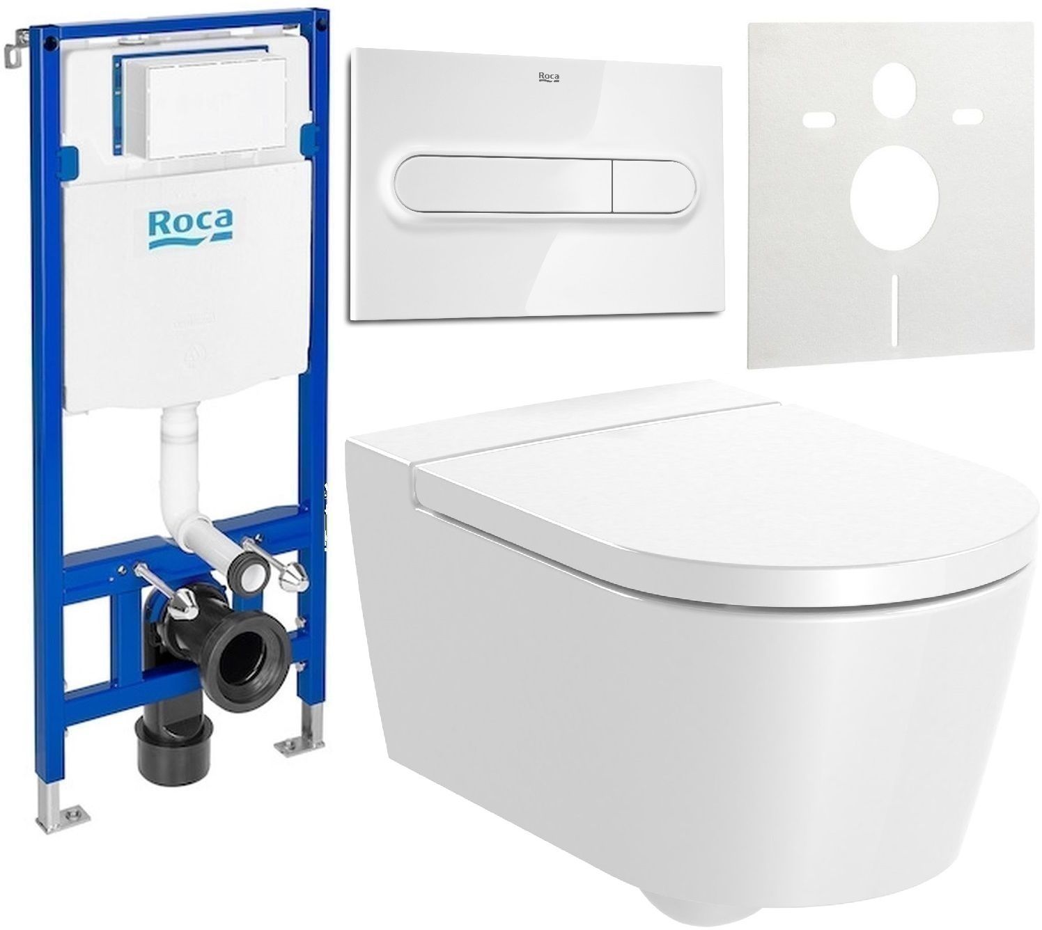 Set toiletpot Roca Inspira A346527000, inbouwframe Roca Duplo One A890070020, A80152200B, A890195000, A890063000