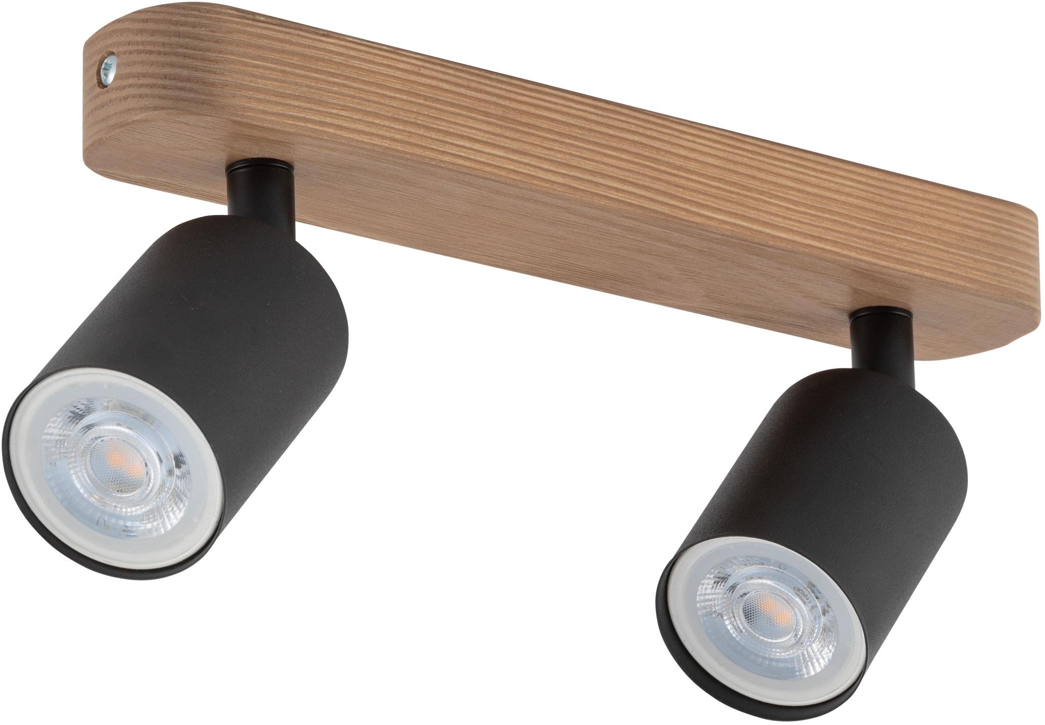 TK Lighting Top plafondlamp 2x10 W zwart-hout 3291