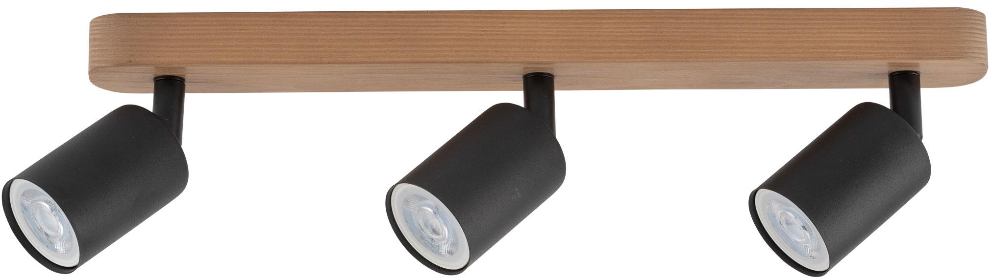 TK Lighting Top plafondlamp 3x10 W zwart-hout 3292