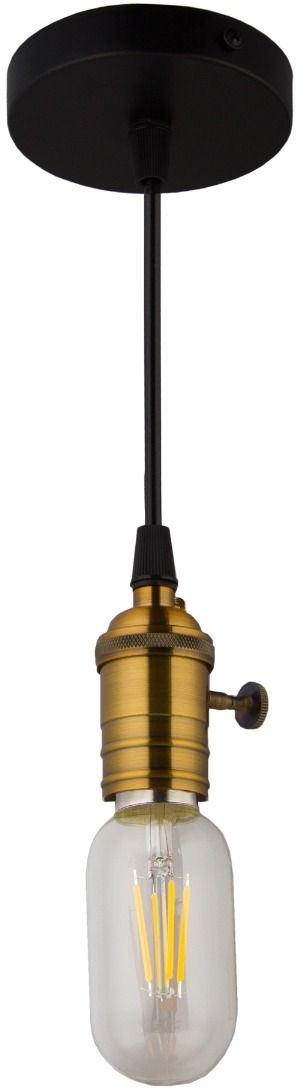 Abigali Edison hanglamp 1x40 W zwart-messing ZA-2