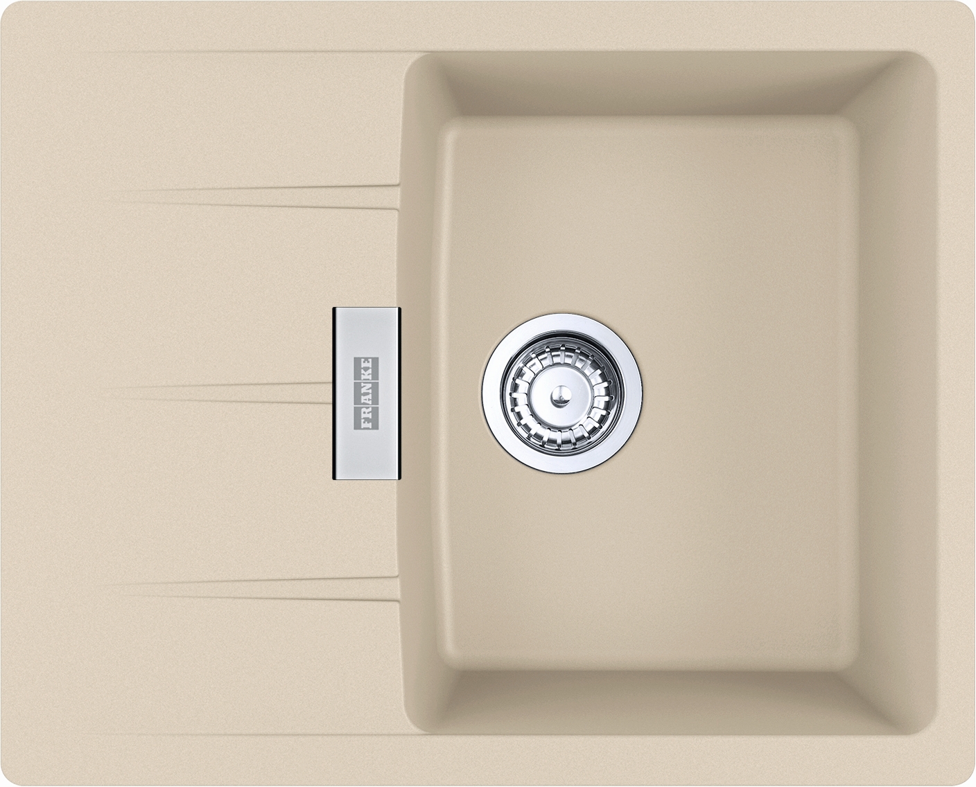 Franke Centro spoelbak van graniet 62x50 cm beige 114.0687.314