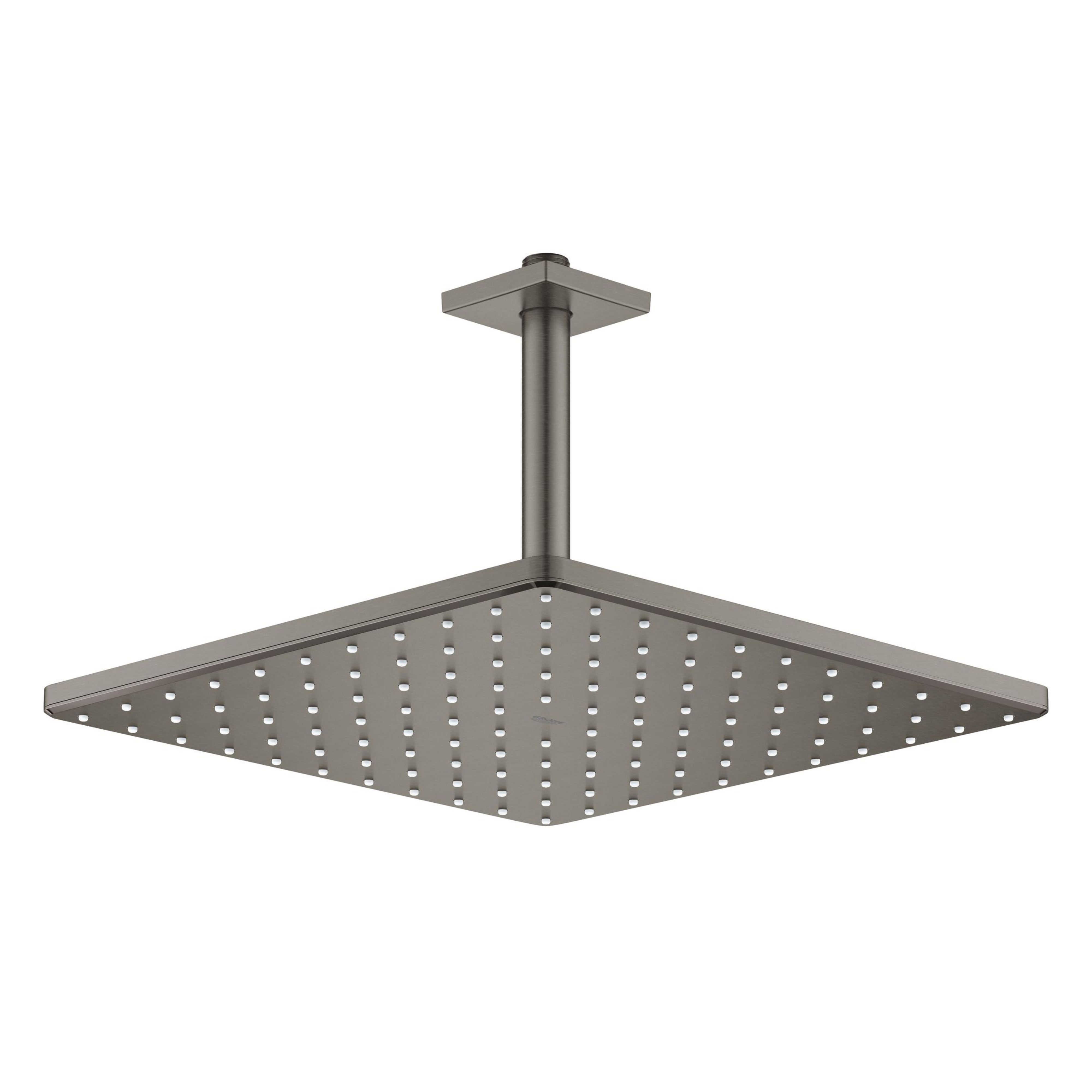 Grohe Rainshower regendouche met arm 31x31 cm vierkant Brushed Hard Graphite 26566AL0