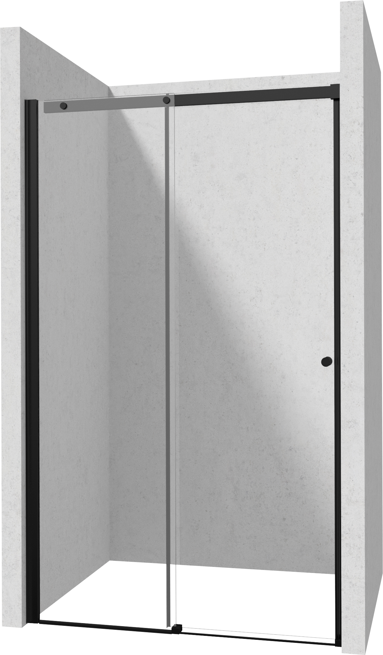 Deante Kerria Plus douchedeur 120 cm schuifbaar zwart mat/helder glas KTSPN12P