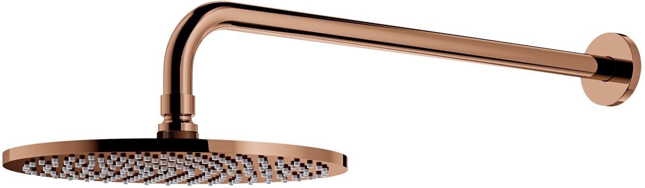 Omnires SlimLine regendouche met arm 25x25 cm rond koper WGSET1CP