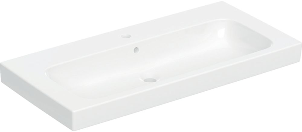 Geberit Modo wastafel 100x48.5 cm rechthoekig meubel wit glans 502.876.00.1
