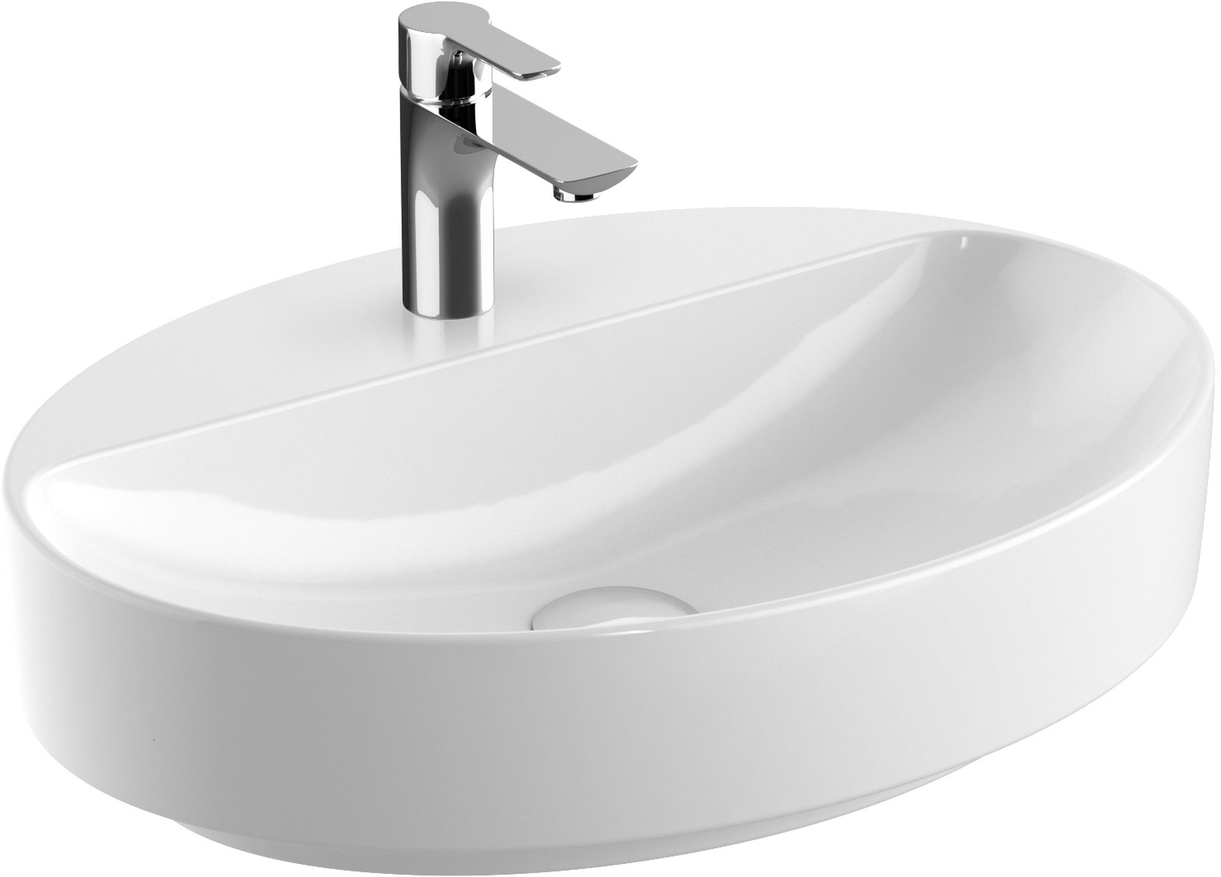 Geberit Variform wastafel 60x45 cm ovaal meubel-opbouw wit glans 500.773.01.2