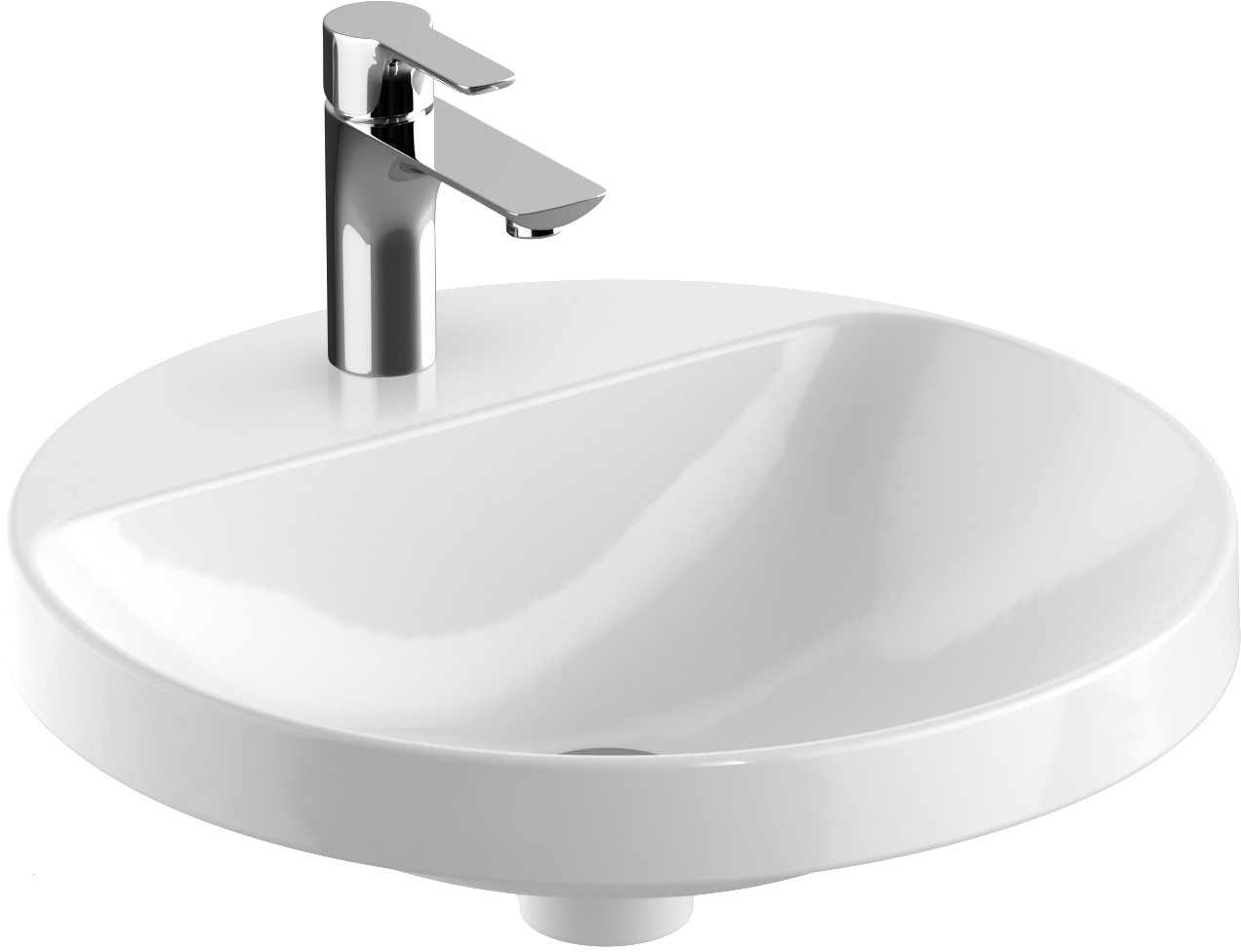 Geberit Variform wastafel 48x48 cm rond inbouw wit glans 500.706.01.2