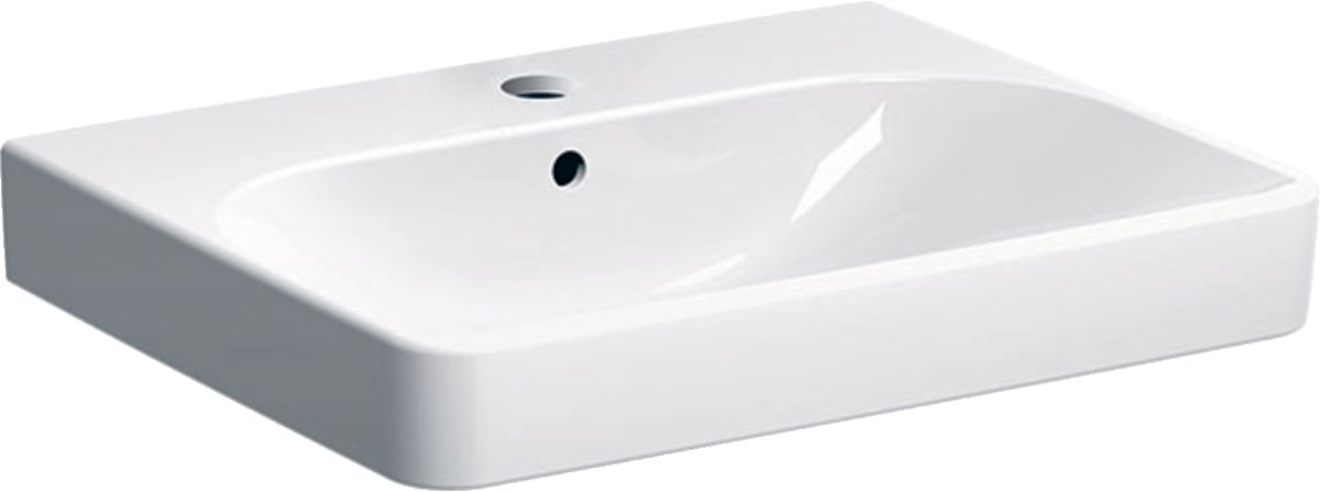 Geberit Smyle Square wastafel 60x48 cm rechthoekig klassiek-inbouw wit glans 500.229.01.8