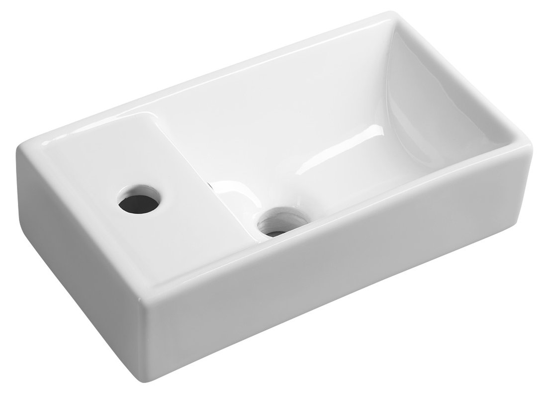 Sapho Minos wastafel 40x22 cm rechthoekig klassiek wit glans 4759