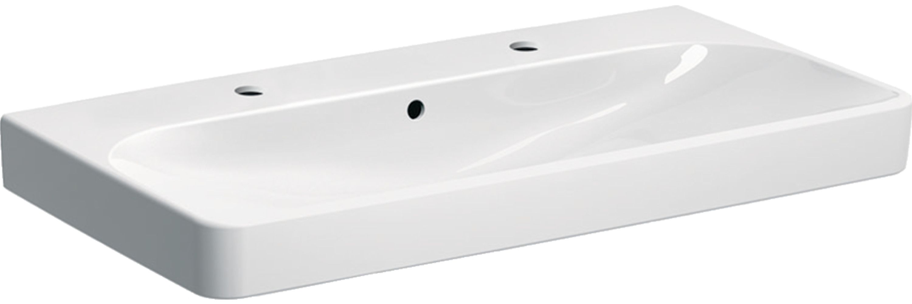 Geberit Smyle Square wastafel 90x48 cm rechthoekig klassiek-meubel-inbouw wit glans 500.252.01.1