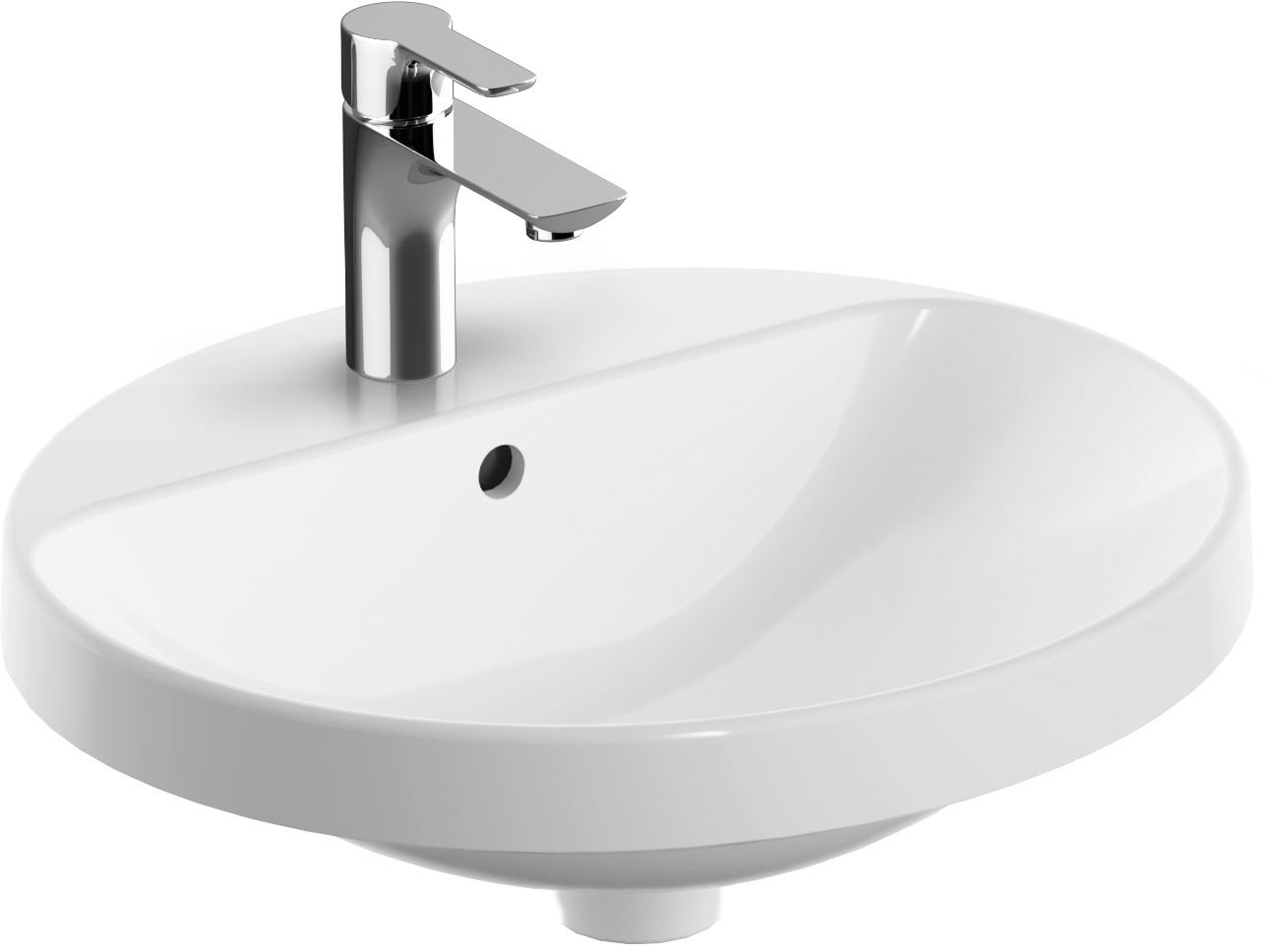 Geberit Variform wastafel 50x45 cm ovaal inbouw wit glans 500.713.01.2