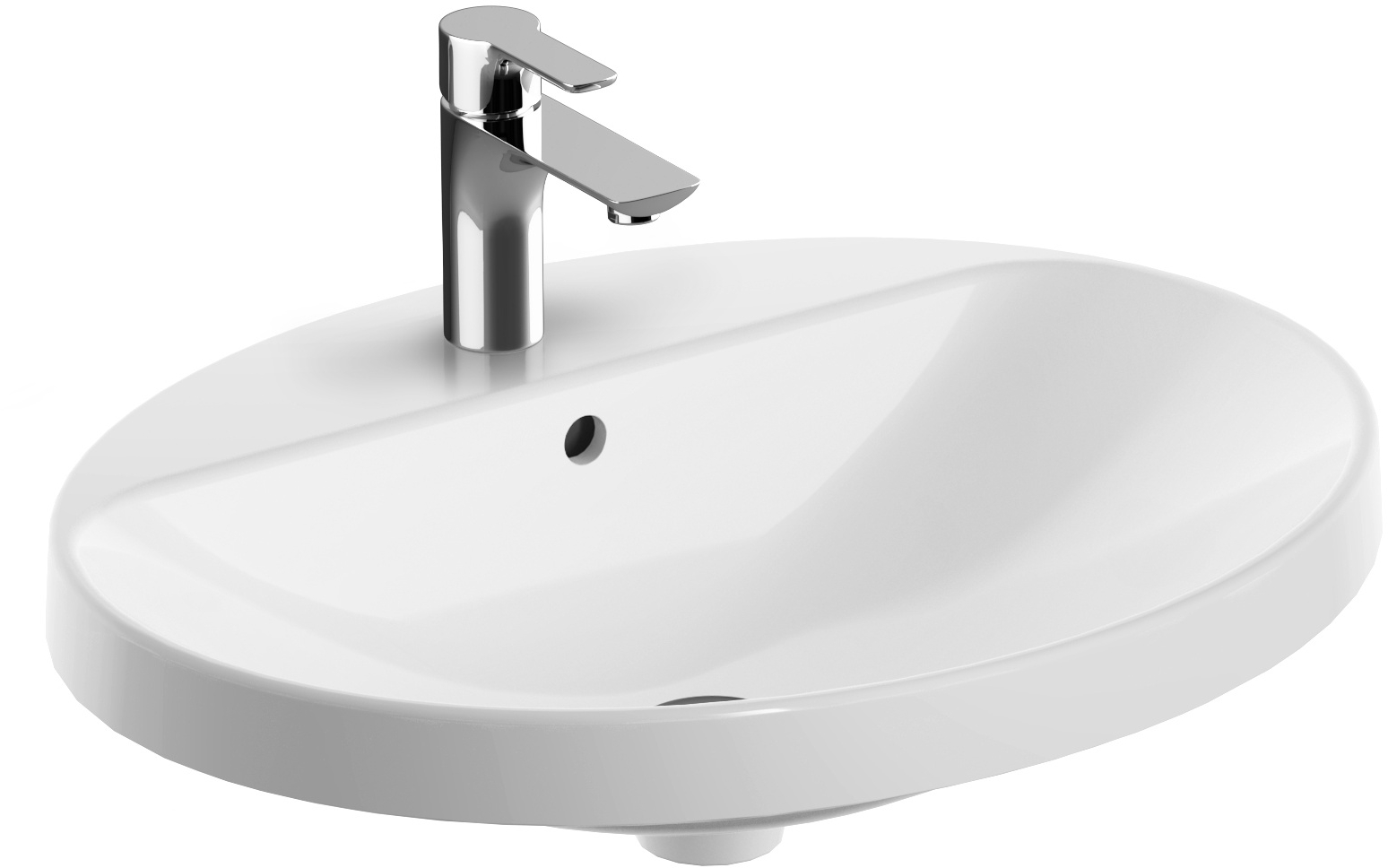 Geberit Variform wastafel 60x48 cm ovaal inbouw wit glans 500.725.00.2