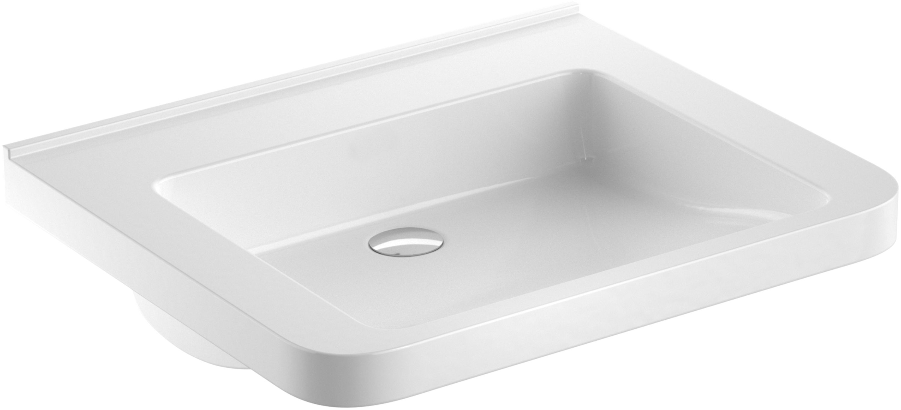 Geberit Selnova Comfort Square wastafel 65x55 cm rechthoekig klassiek voor gehandicapten wit glans 500.790.01.7