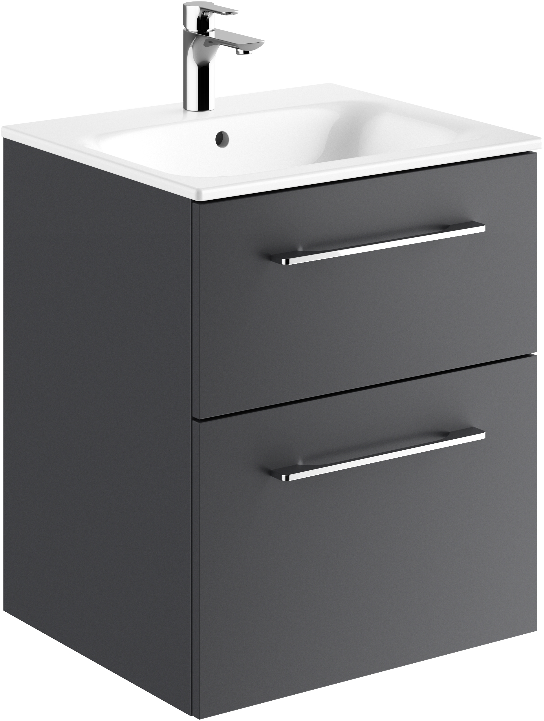 Geberit Selnova Square wastafel met kast 55 cm grafiet 501.233.00.1