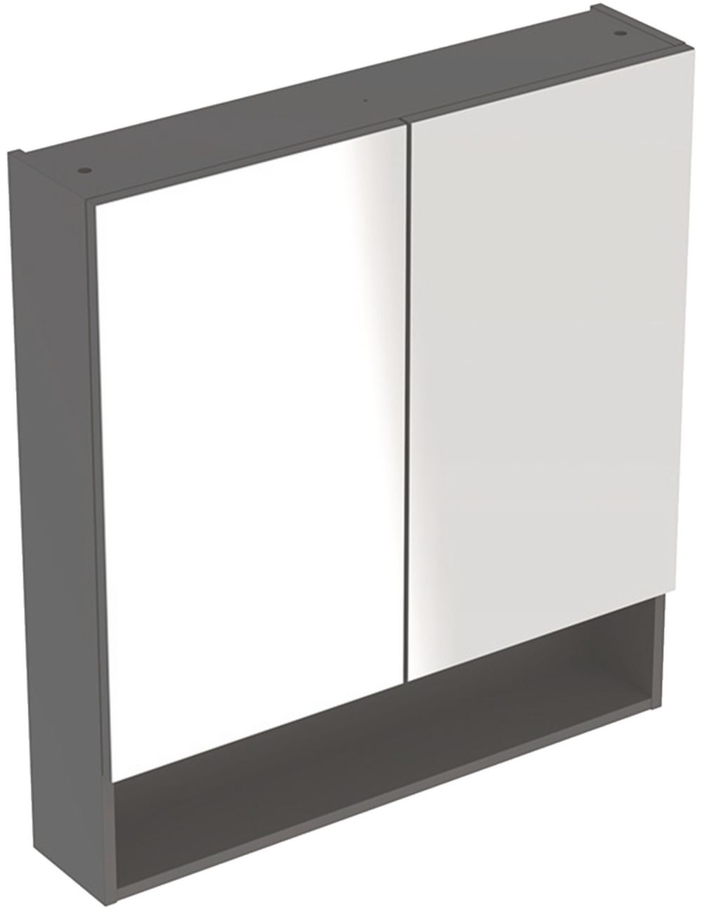 Geberit Selnova Square kast 78.8x17x85 cm met spiegel lava 501.269.00.1