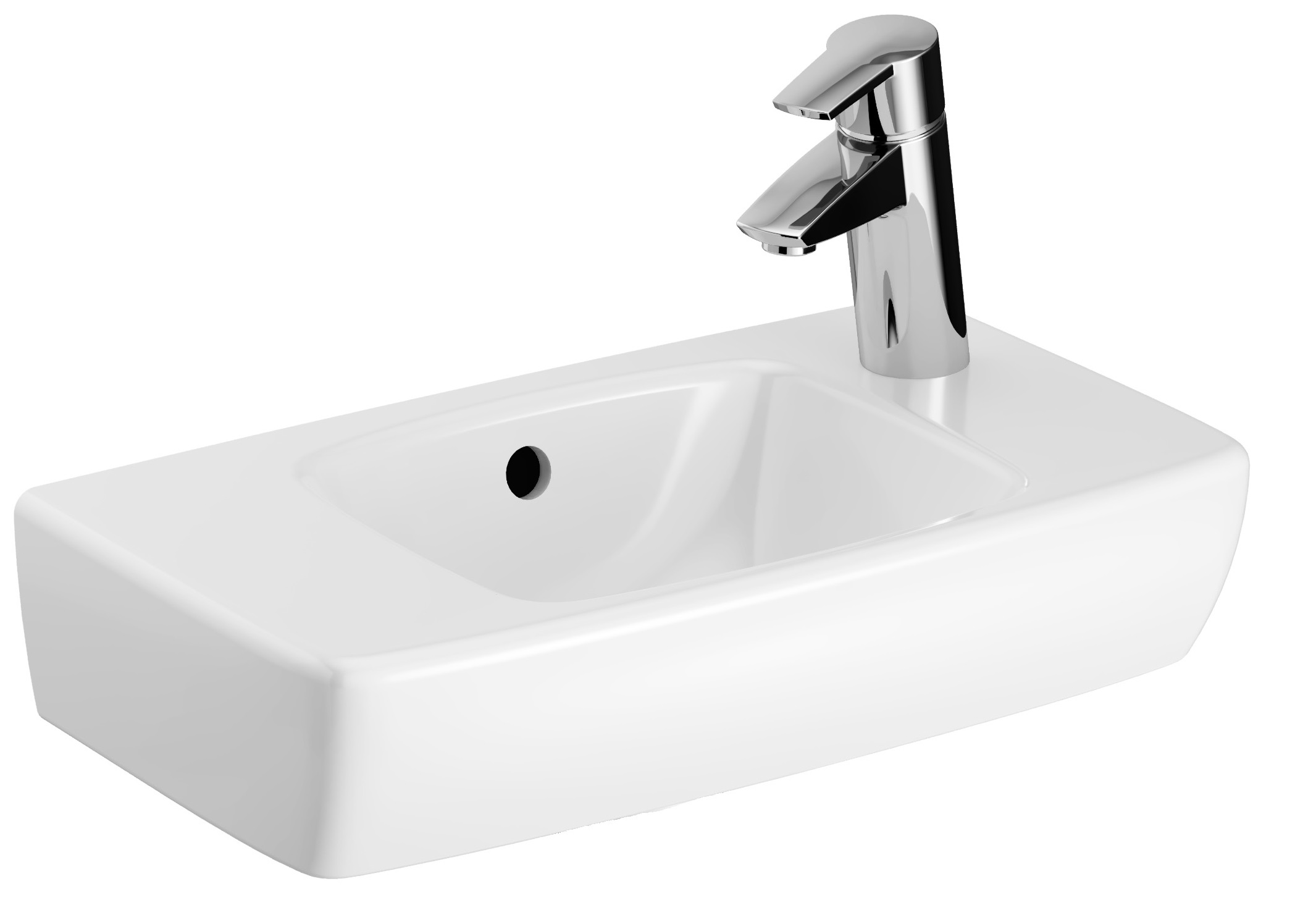 Geberit Selnova Compact wastafel 45x25 cm rechthoekig klassiek wit glans 500.318.01.5