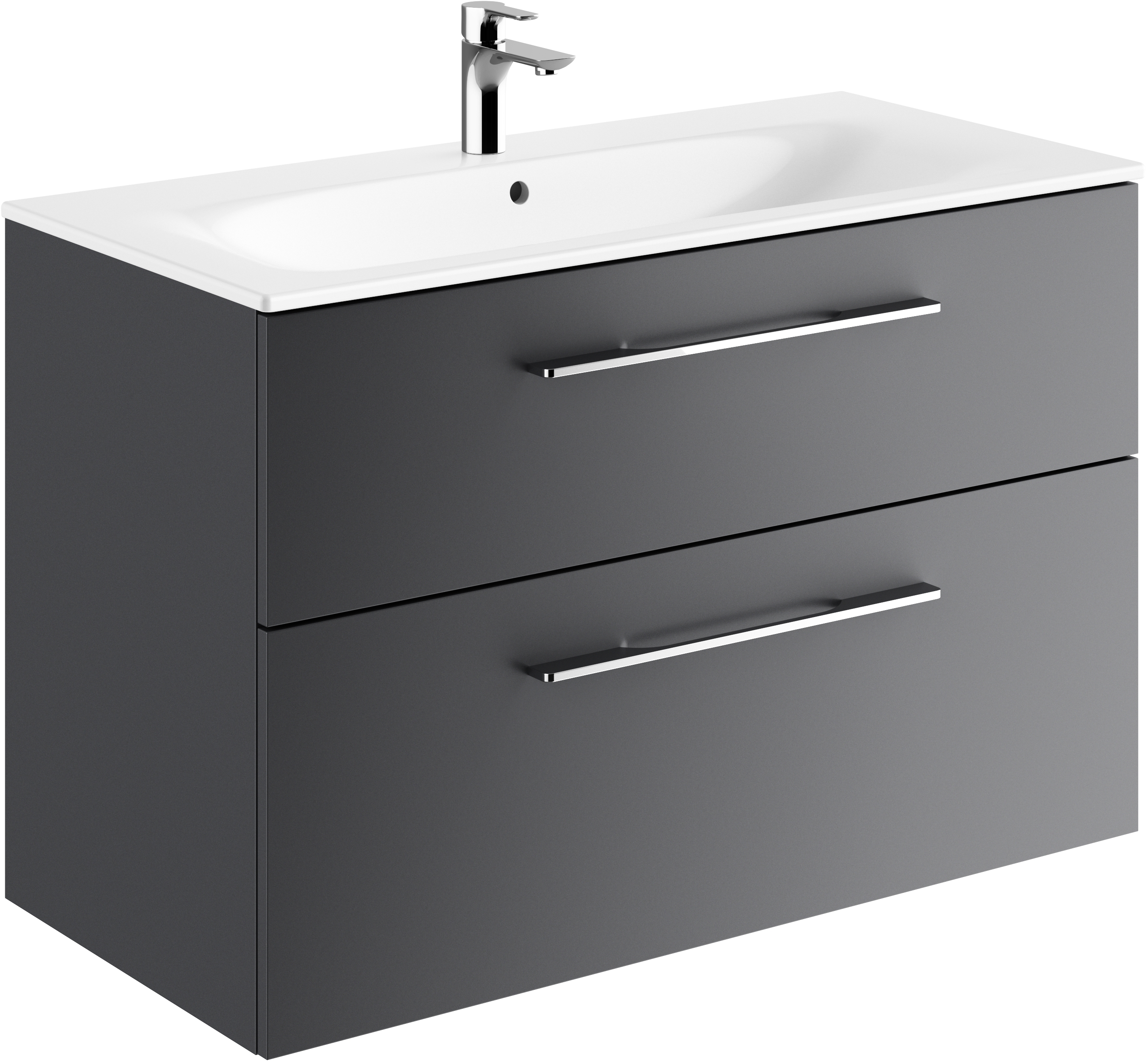 Geberit Selnova Square wastafel met kast 100 cm grafiet 501.245.00.1