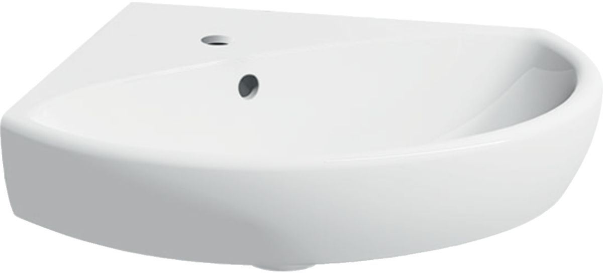Geberit Selnova wastafel 59x56 cm hoek klassiek wit glans 501.050.00.5