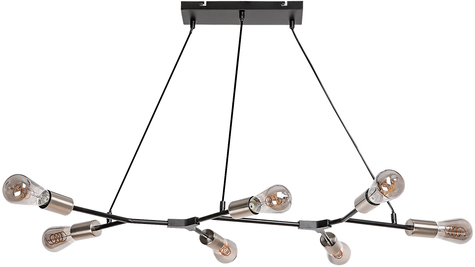 Rabalux Branwen hanglamp x25 W zwart-chroom 72027