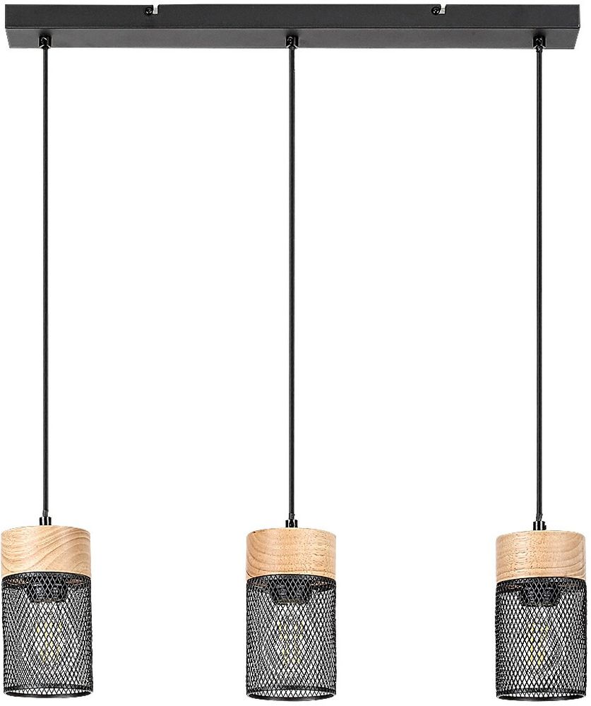 Rabalux Callum hanglamp 3x25 W zwart-hout 72043