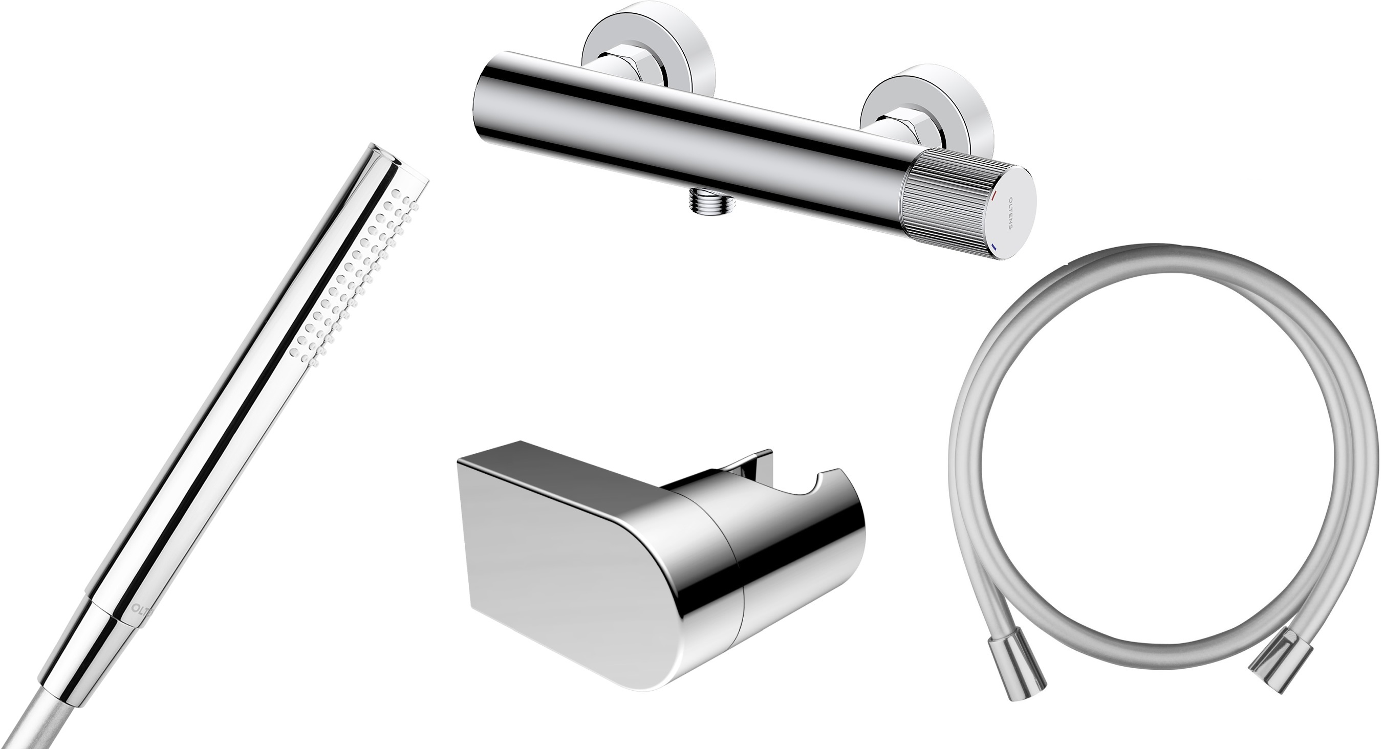 Set douchekraan Oltens Hamnes 33005100, douchekop Oltens Ume 37102100, 37200100, 37402100