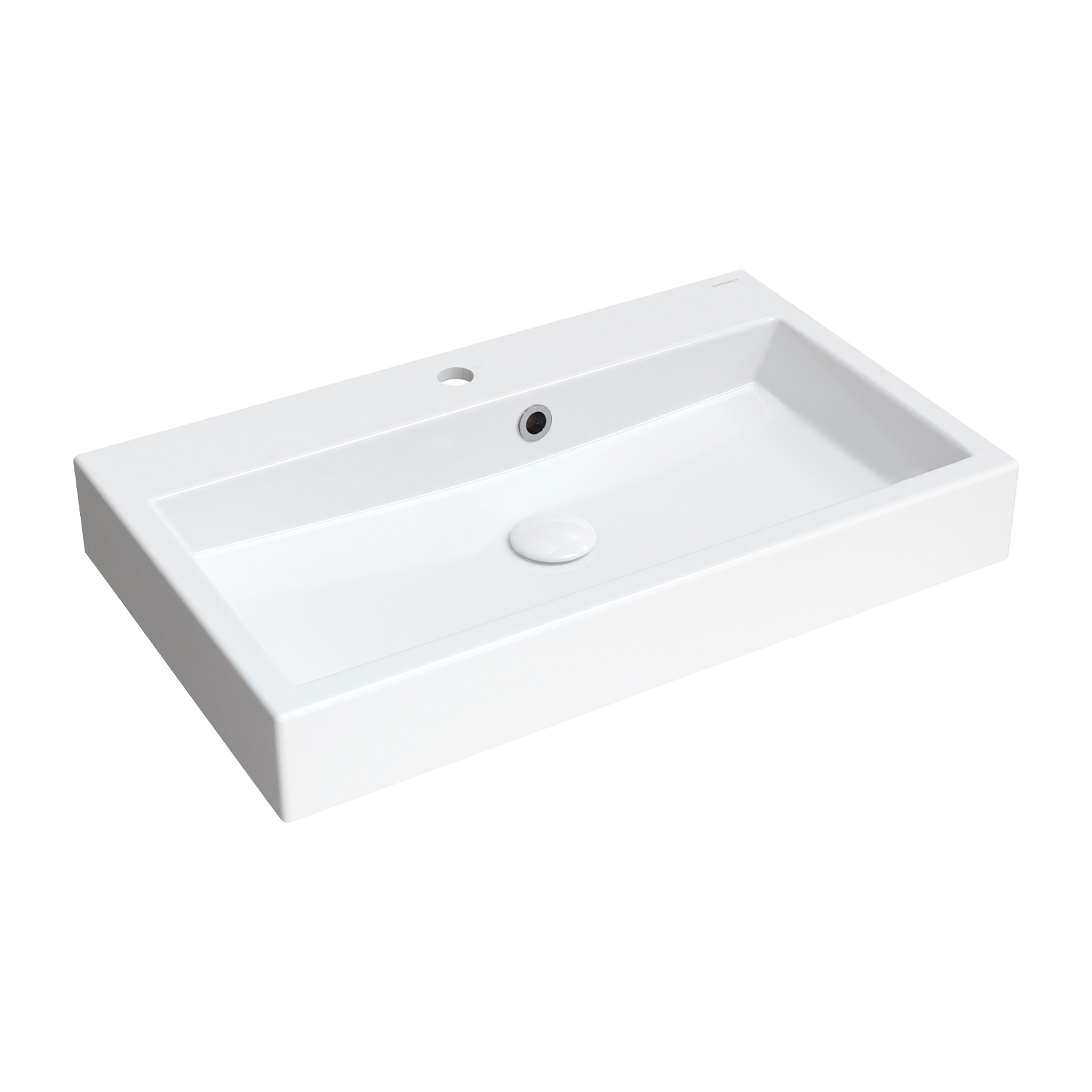 Omnires Thasos M+ wastafel 70x42 cm rechthoekig klassiek-opbouw wit glans THASOS700ZPBP