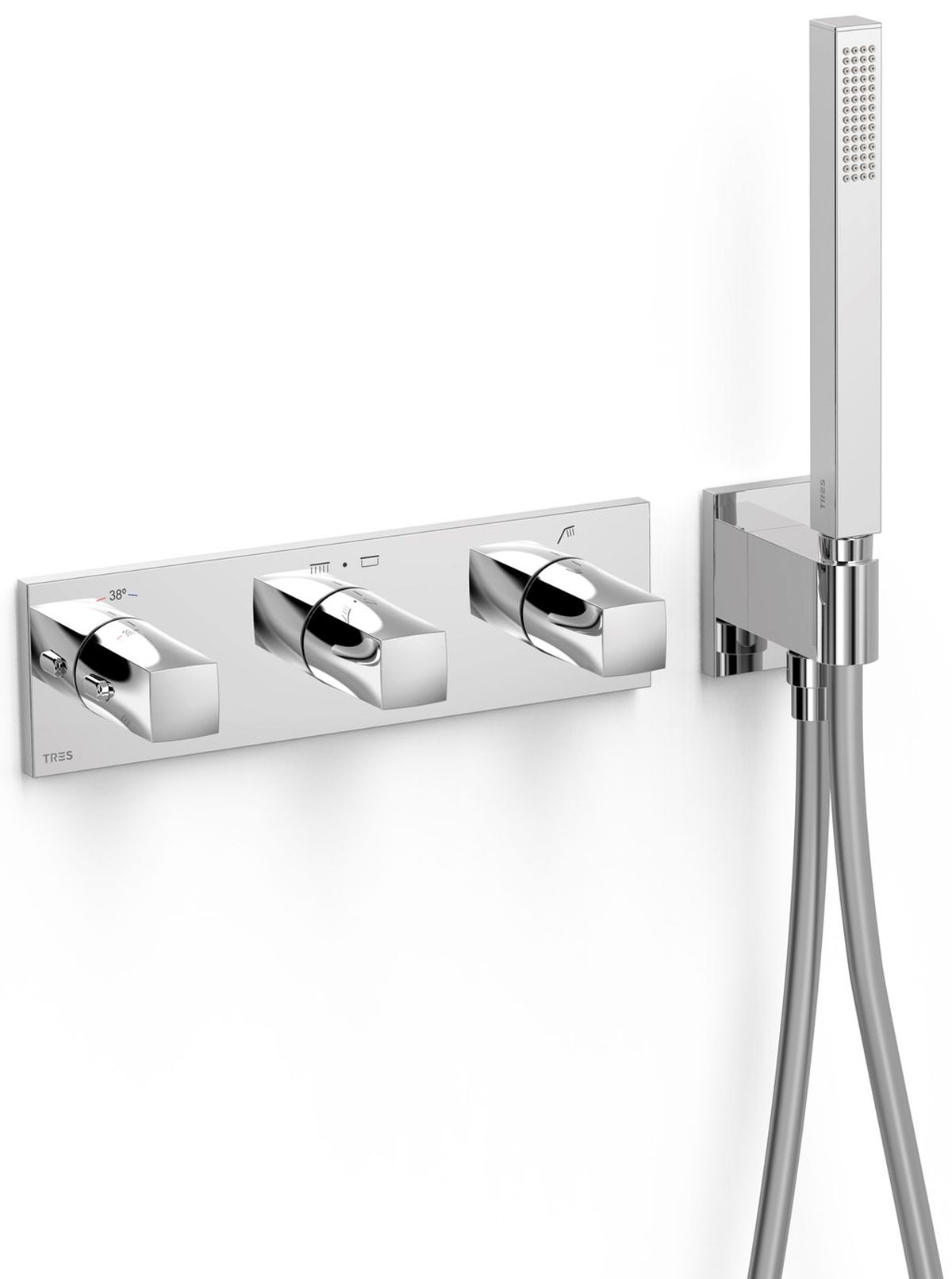 Tres B-System bad- en douchekraan inbouw met thermostaat chroom 30725301