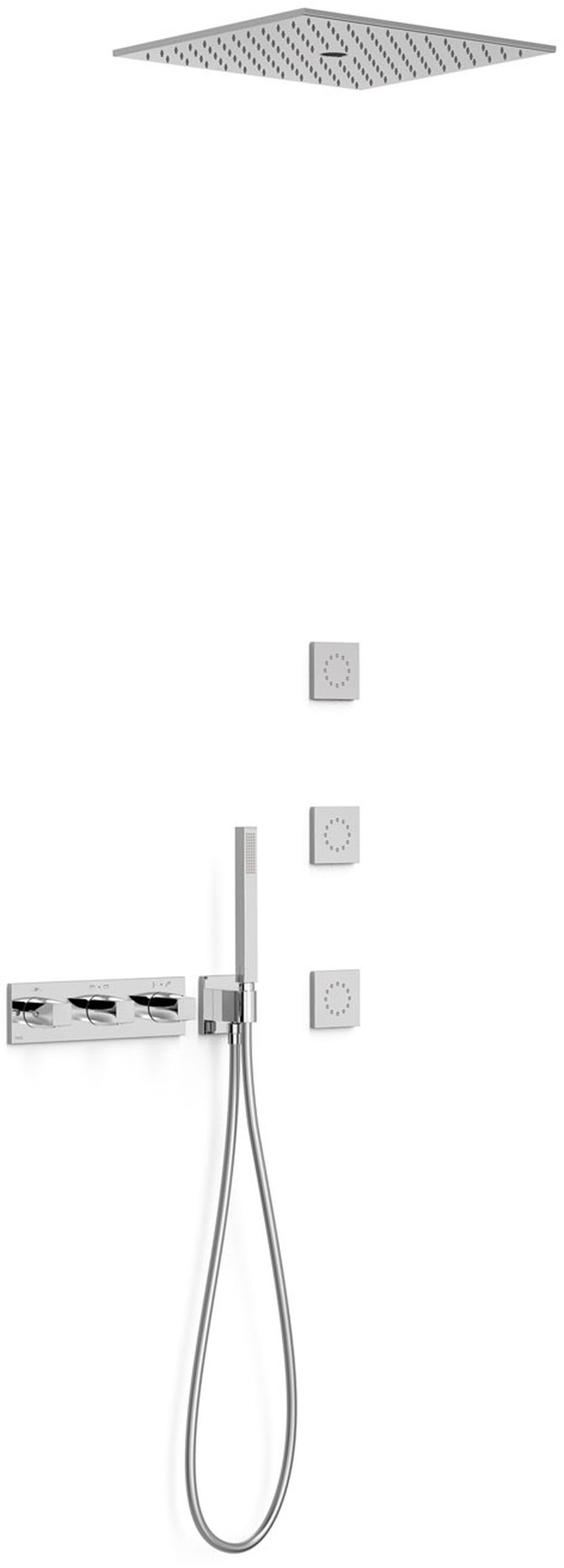 Tres B-System doucheset inbouw met thermostaat met regendouche chroom 30725406