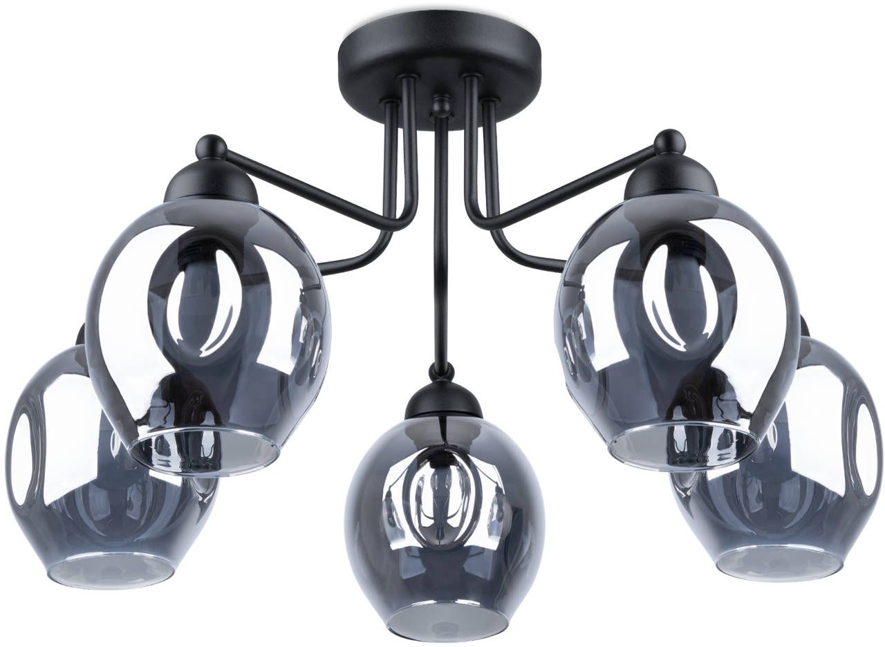 Sollux Lighting Fillan plafondlamp 5x60 W zwart SL.1145