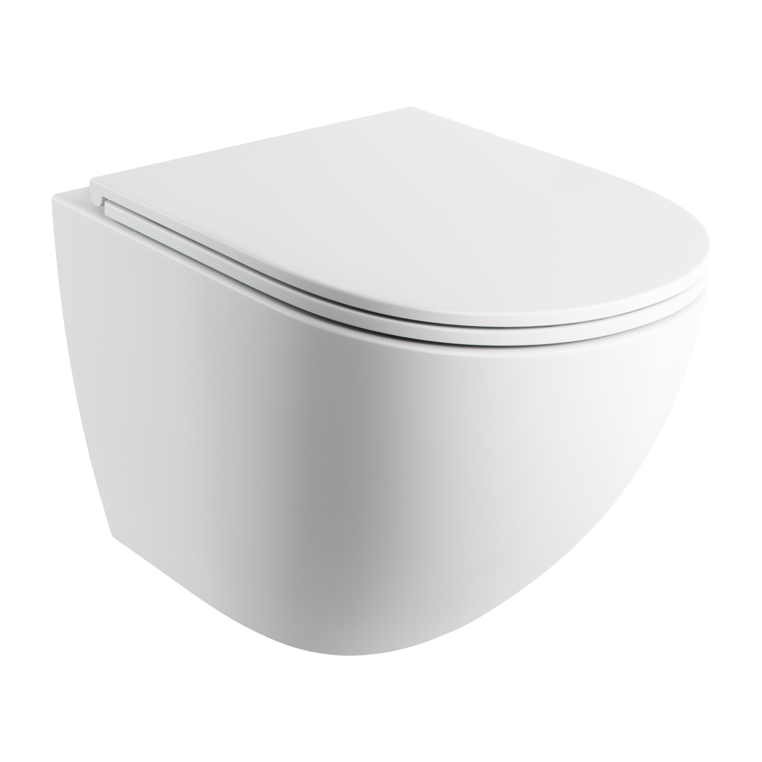 Omnires Ottawa toiletpot met softclose toiletbril hangend zonder kraag wit mat OTTAWACMWBM