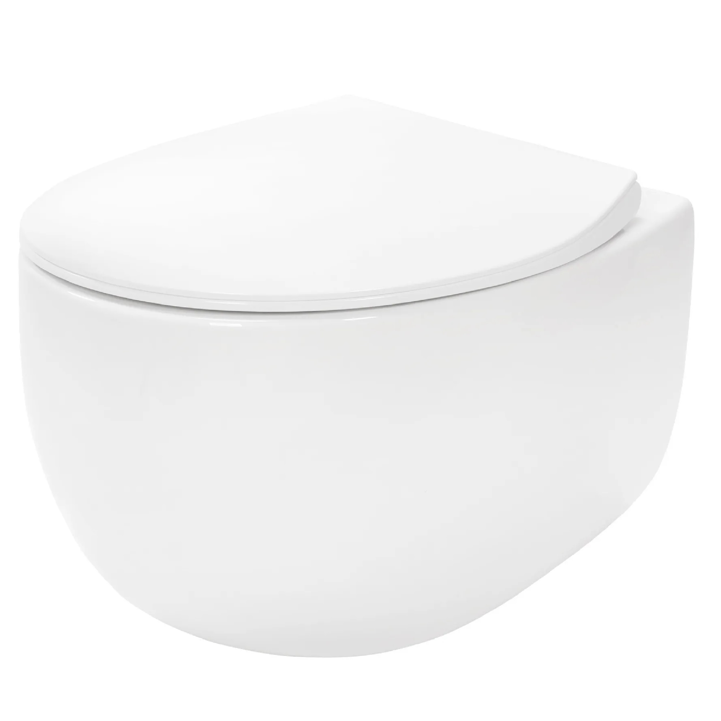 Rea Lars set toiletpot met toiletbril hangend zonder kraag wit REA-C9500