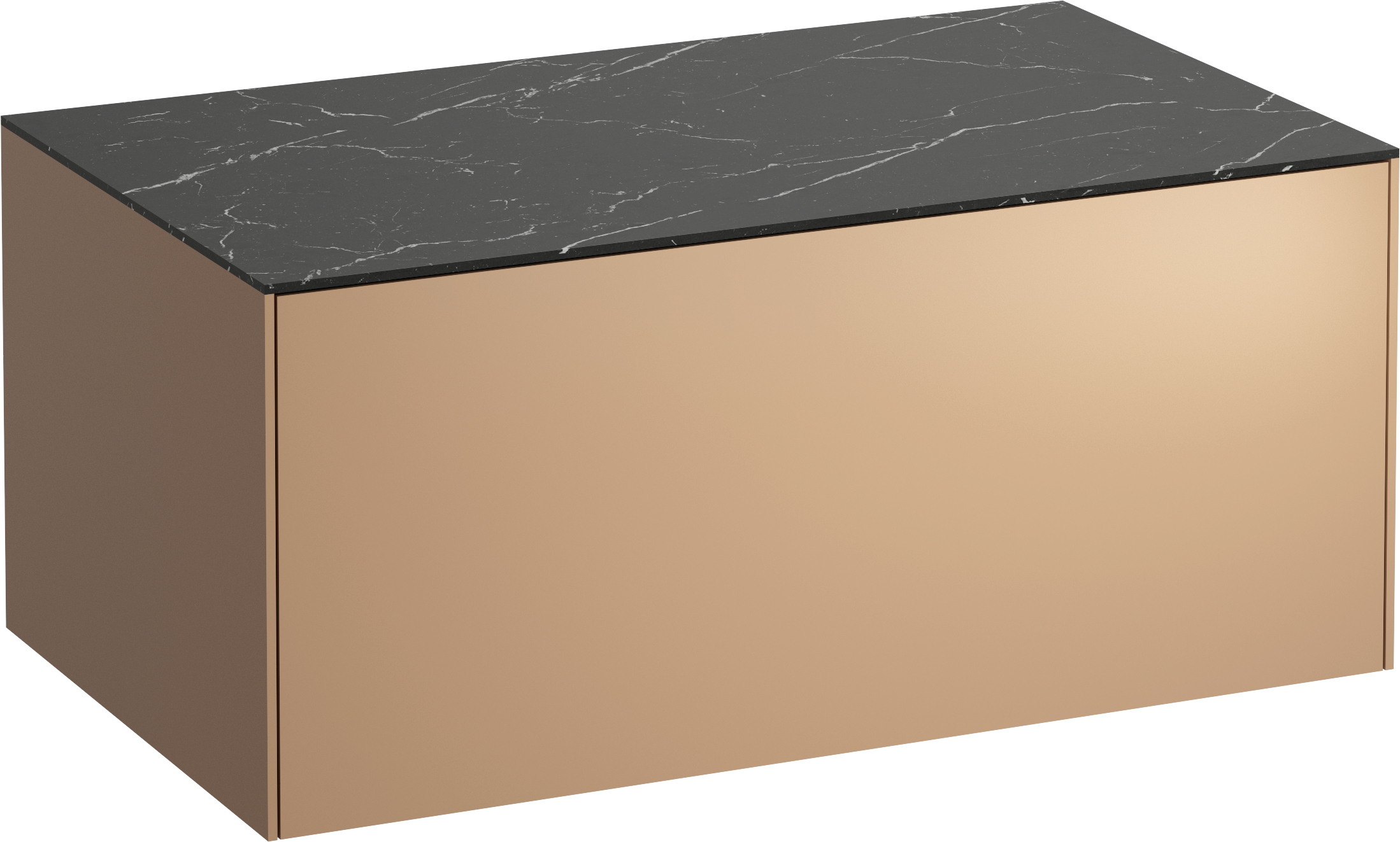 Laufen Sonar kast met werkblad 77.5x45.5x34 cm hangend onder de wastafel zwart-koperen H4054100341411