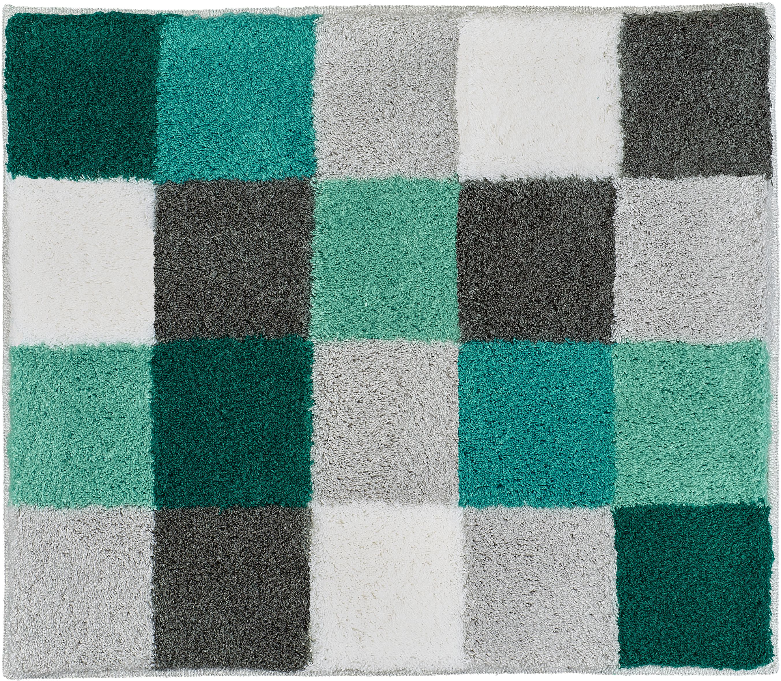 Kleine Wolke Caro badkamermatje 65x55 cm rechthoekig wit-grijs-bruin-zwart-groen-kleurenmix 5426675539
