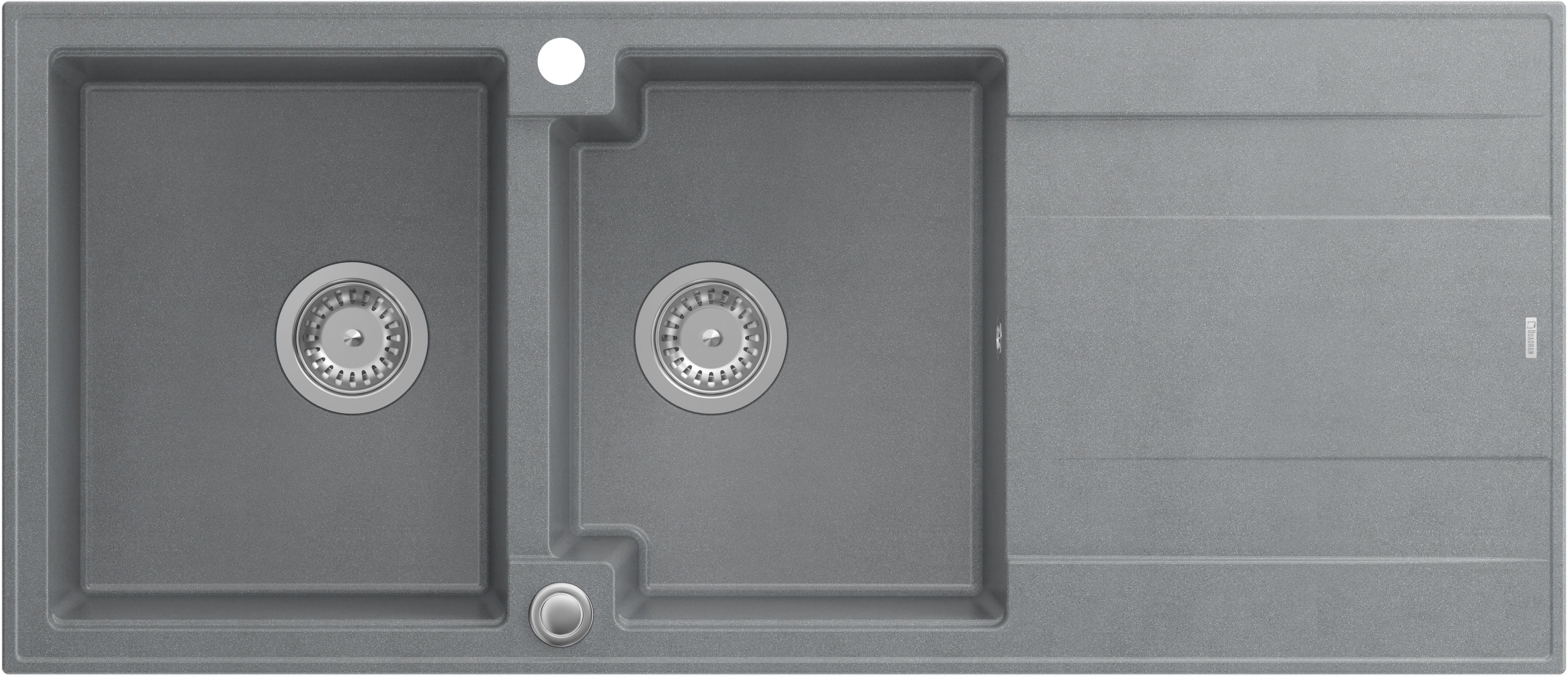 Quadron Evan graniteq spoelbak 116x50 cm grijs/grafiet/onyx HQE11650U5_BS_P2O
