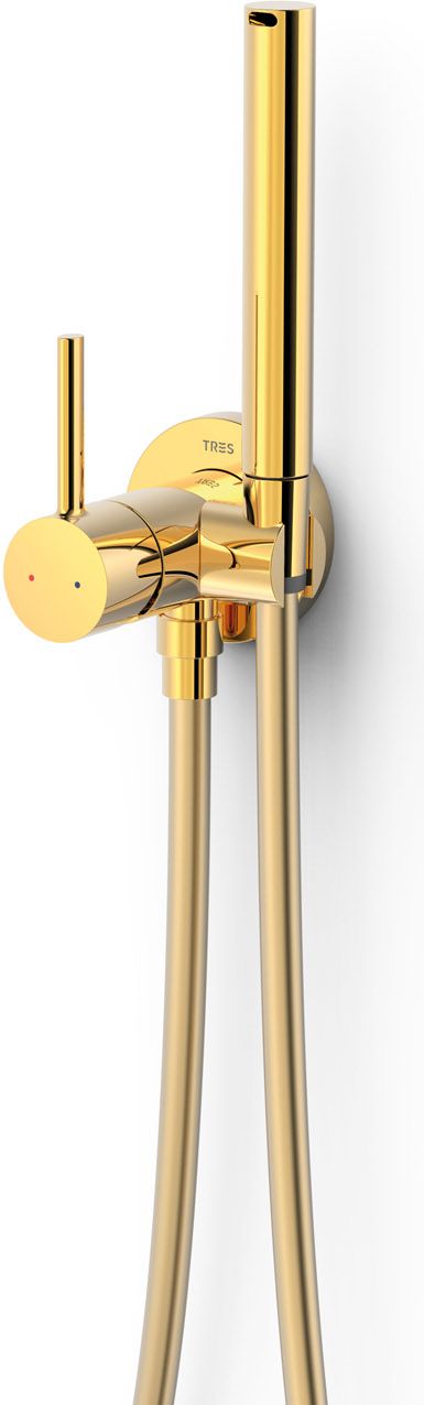 Tres Study Exclusive bidetkraan met doucheset inbouw gouden 134123OR