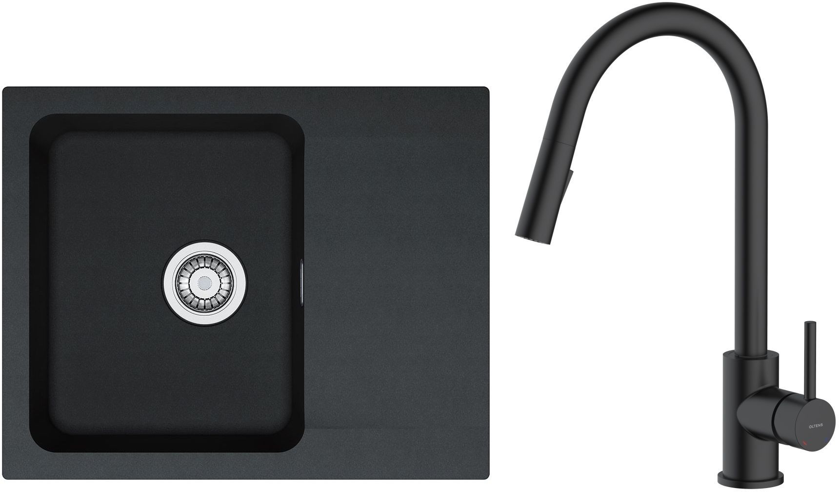 Set keukenkraan Oltens Litla 35204300, tectoniet spoelbak Franke Orion 114.0286.441