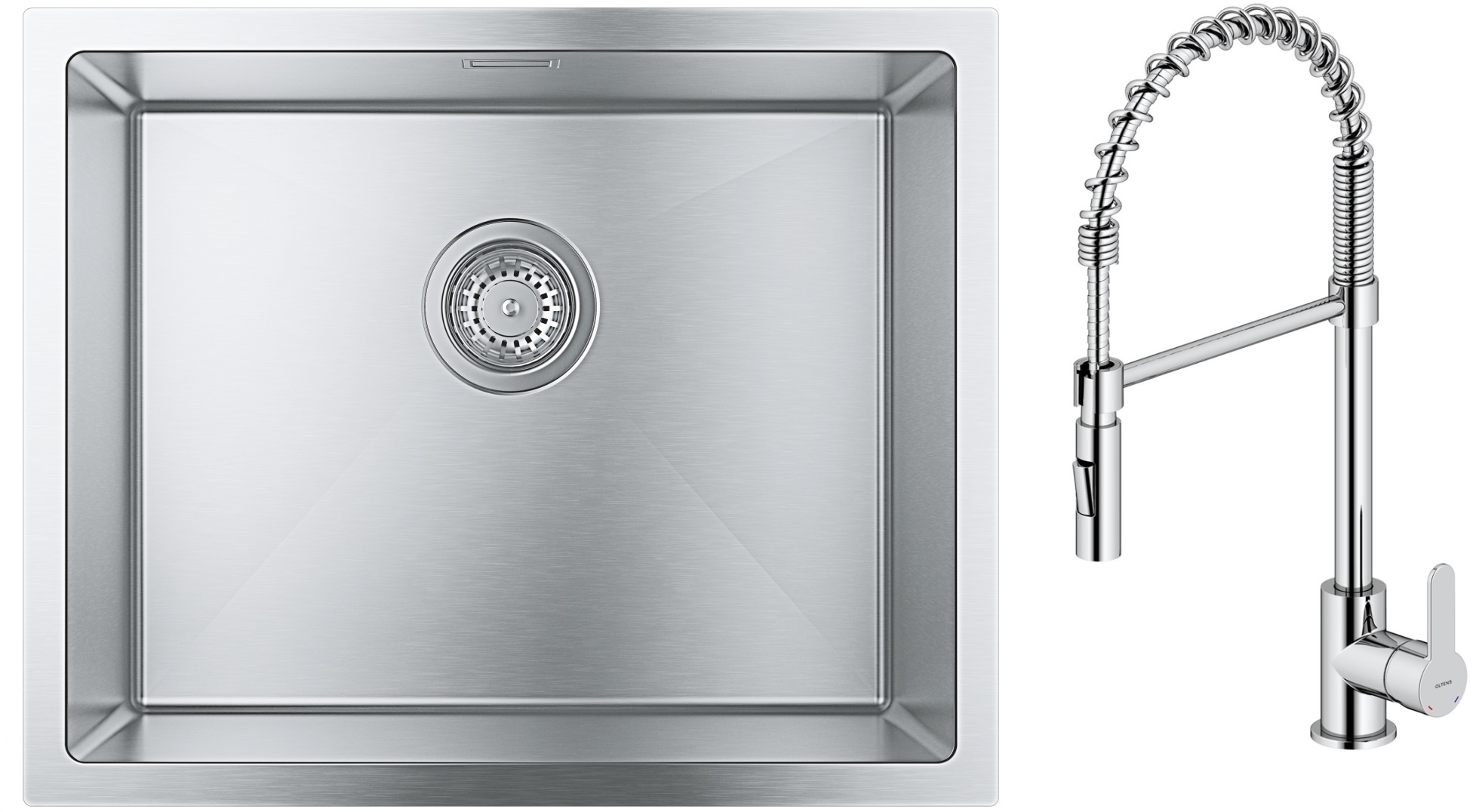 Set stalen spoelbak Grohe K700 31726SD0, keukenkraan Oltens Duf 35203100