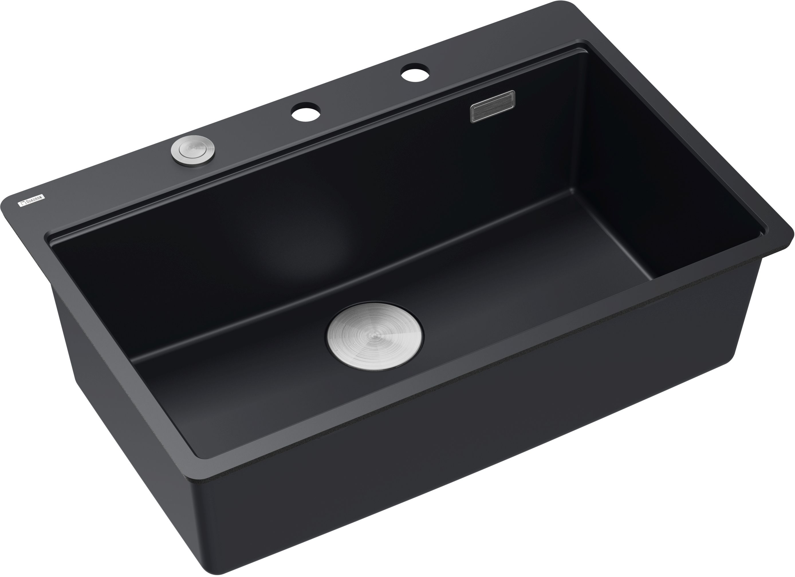 Quadron Marc graniteq spoelbak 75x49 cm zwart HQM7650U7_FM_BS