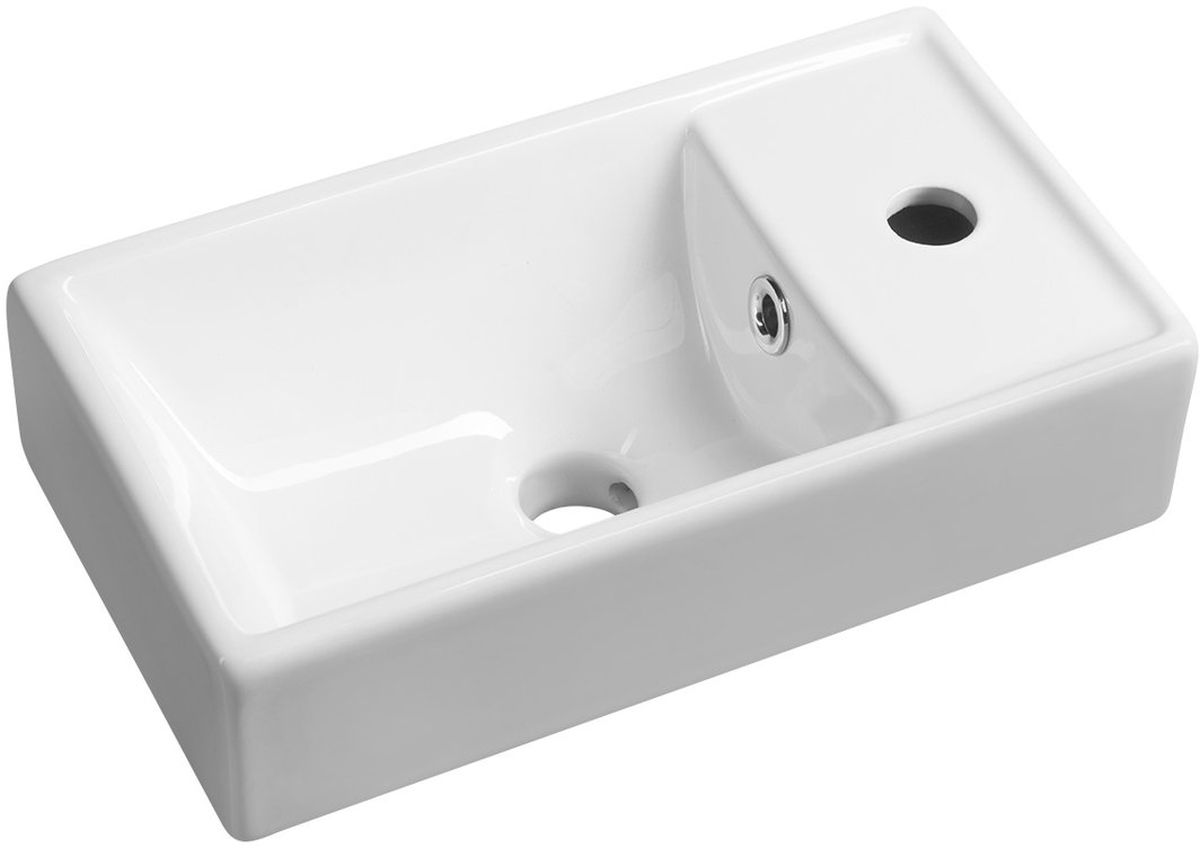 Sapho Minos wastafel 40x22 cm rechthoekig klassiek wit glans 4059