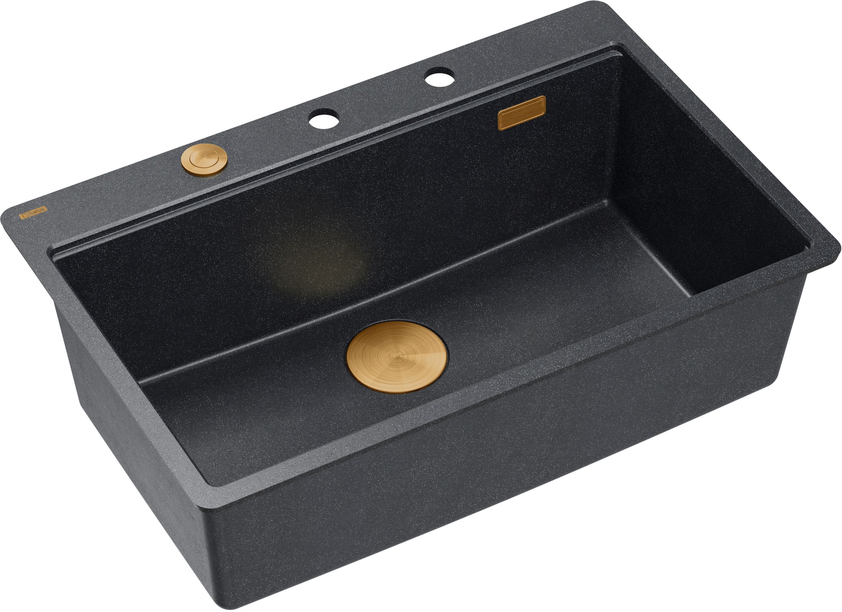 Quadron Marc graniteq spoelbak 75x49 cm zwart HQM7650U8_FM_PVDC1