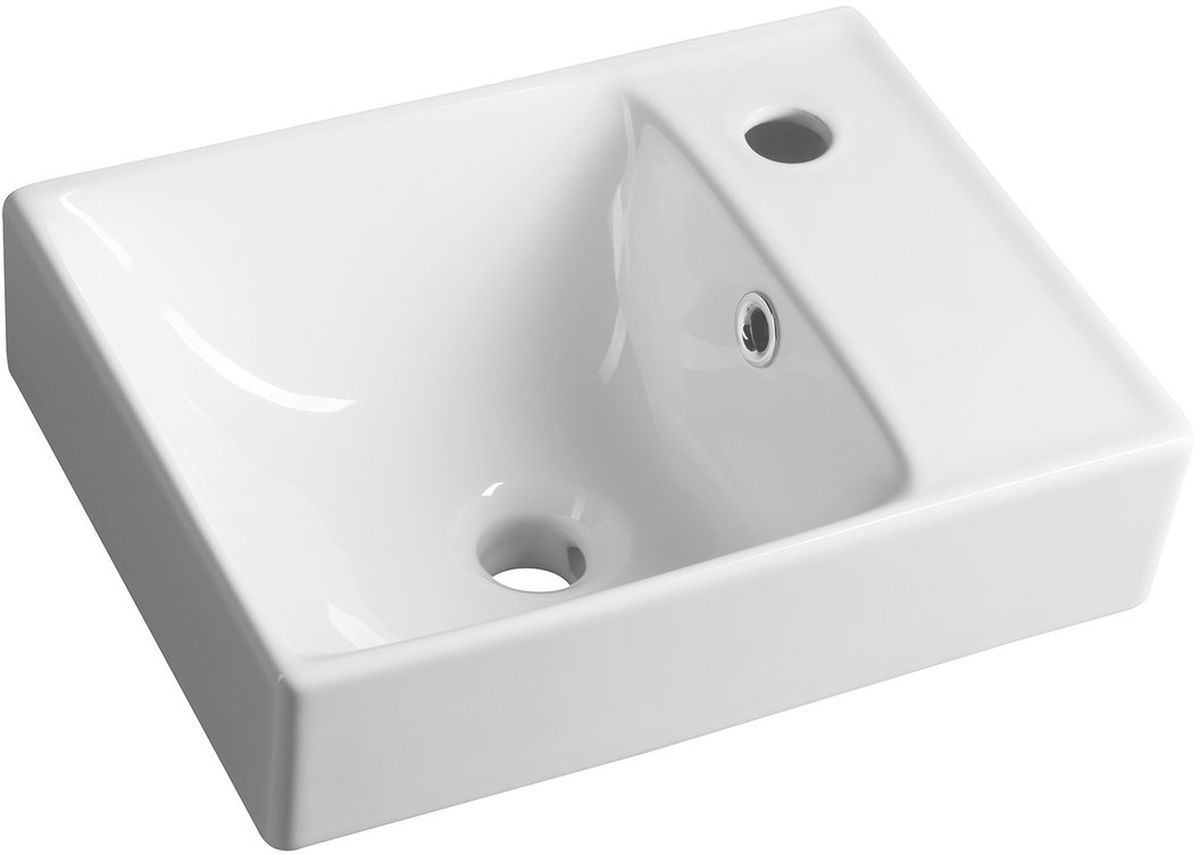Sapho Nuali wastafel 40x30 cm rechthoekig klassiek wit glans TU0128