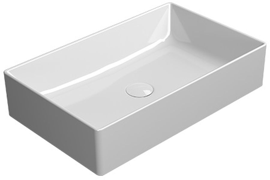 GSI Kube X wastafel 60x37 cm rechthoekig opbouw wit glans 945311